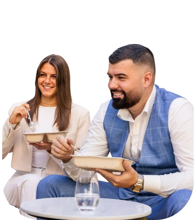 Online Kantine - Team enjoying meals