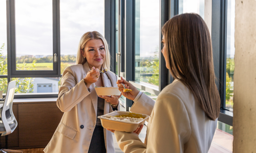 Team enjoying Mr. Lunch