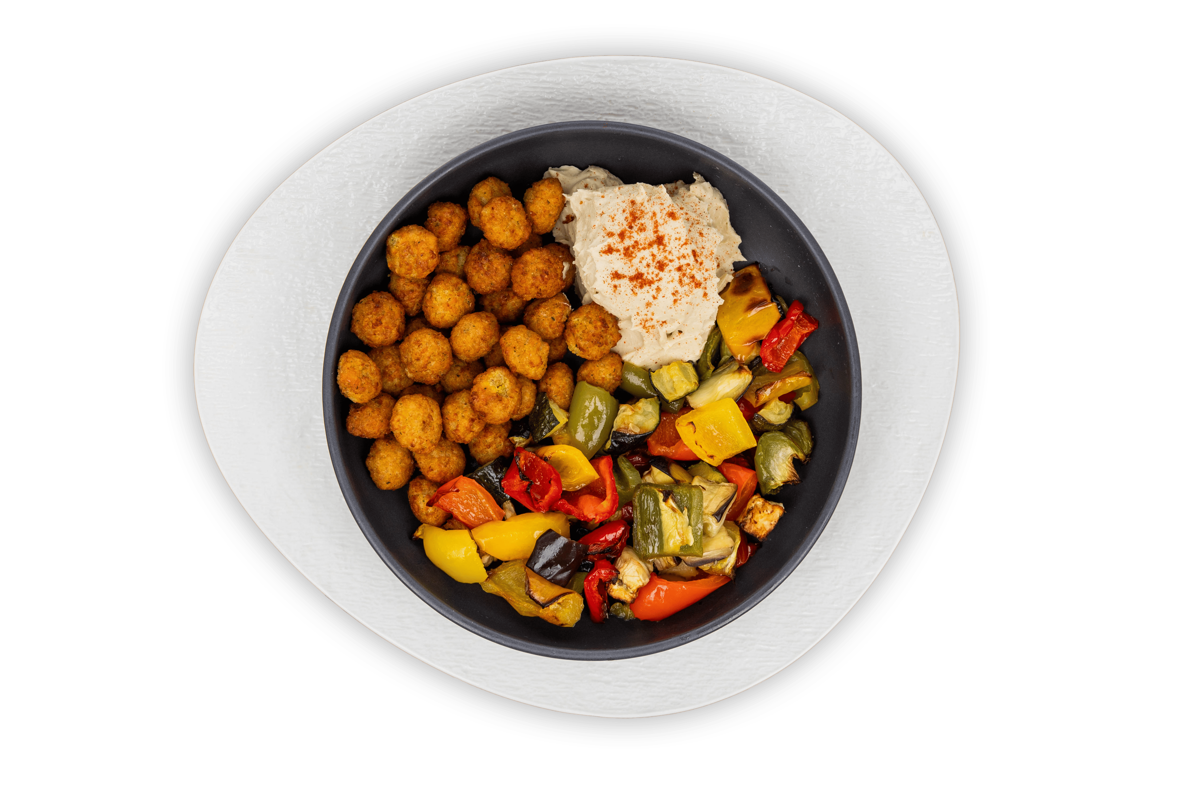 Falafel mit Grillgemüse und Hummus